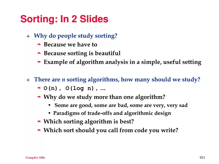sorting in 2 slides