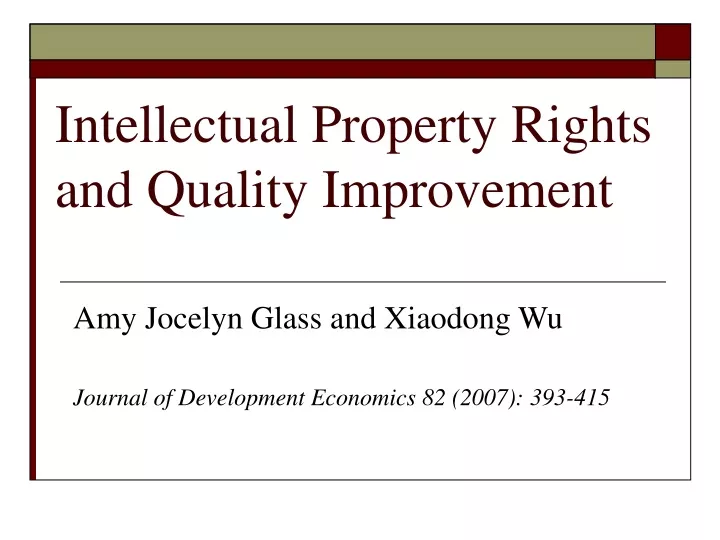 intellectual property rights and quality improvement