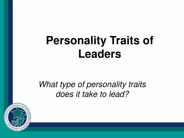 personality traits of leaders