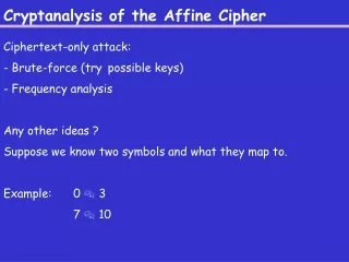 Cryptanalysis of the Affine Cipher