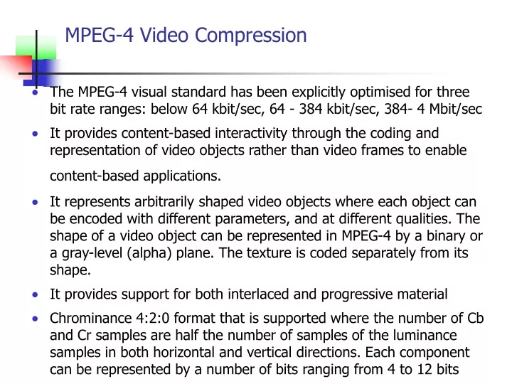 mpeg 4 video compression