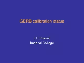 GERB calibration status