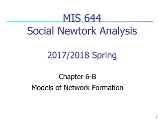 MIS 644 Social Newtork Analysis 2017/2018 Spring