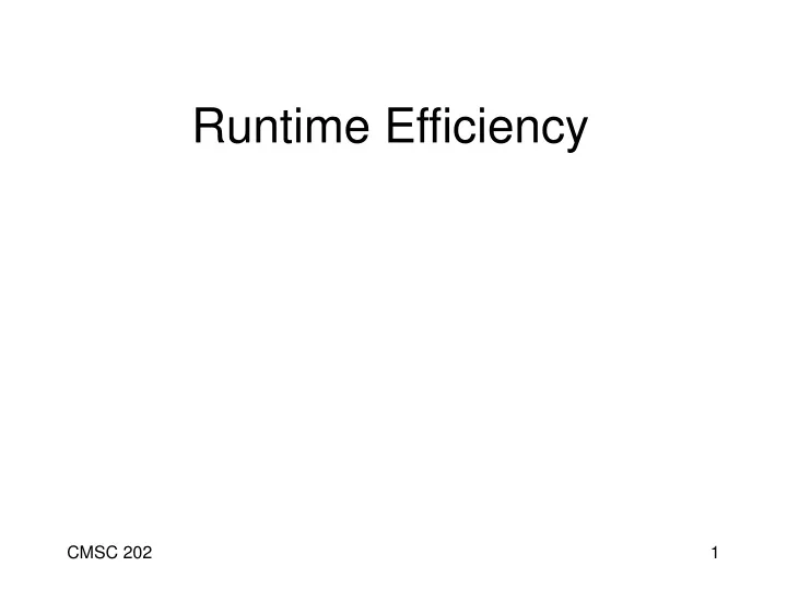runtime efficiency