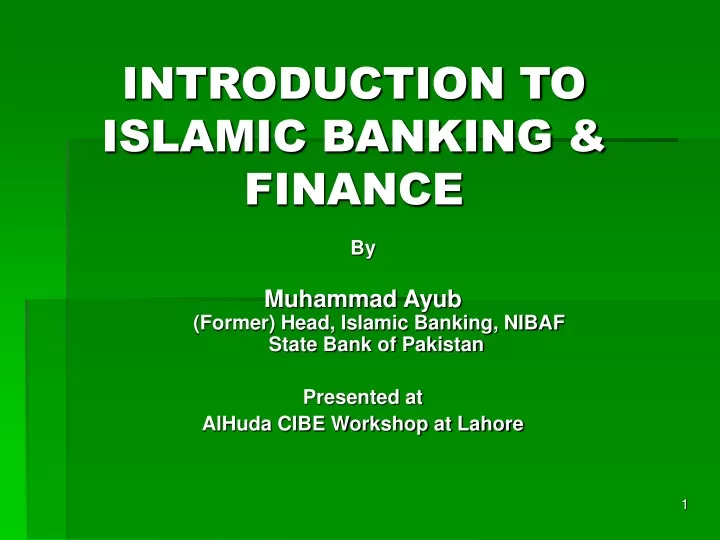 introduction to islamic banking finance