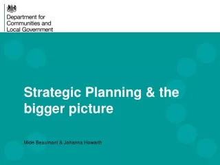 Strategic Planning &amp; the bigger picture