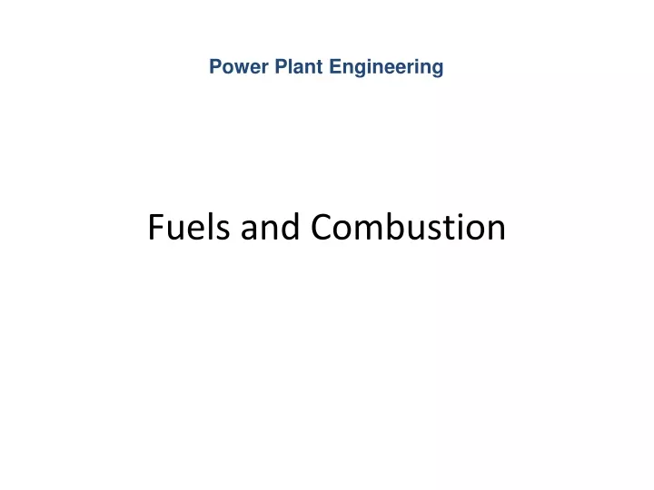 fuels and combustion