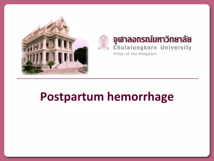 postpartum hemorrhage