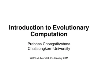 Introduction to Evolutionary Computation
