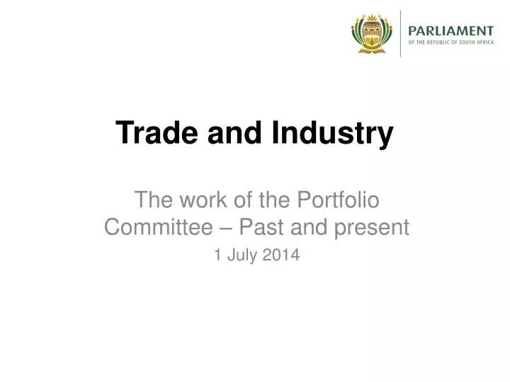 trade and industry