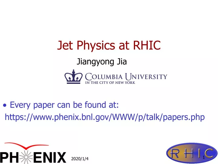 jet physics at rhic