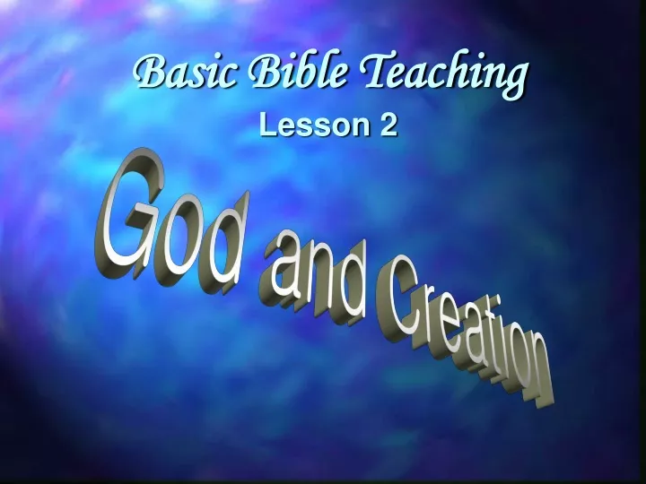 basic bible teaching lesson 2