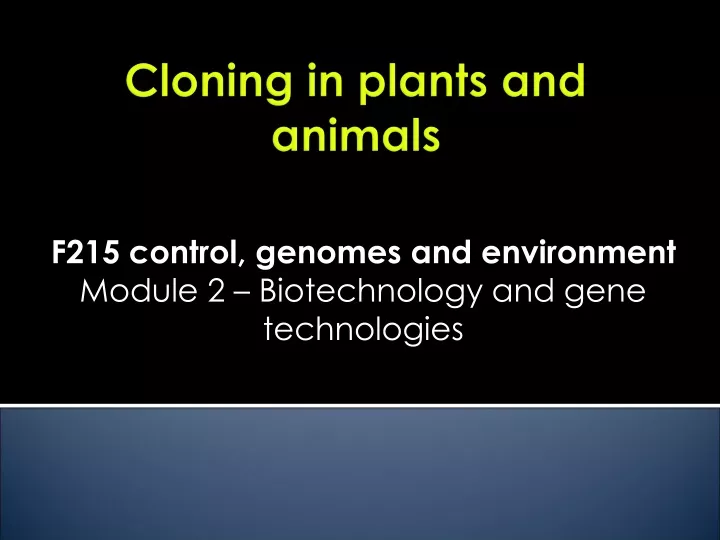 cloning in plants and animals