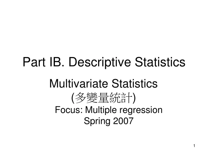 part ib descriptive statistics
