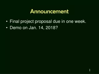 Announcement