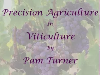 Precision Agriculture  In Viticulture By Pam Turner