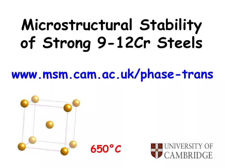microstructural stability of strong 9 12cr steels