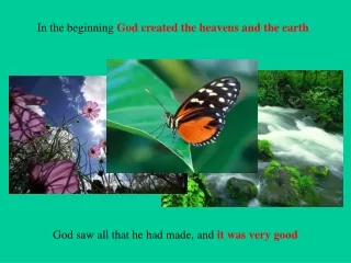 In the beginning  God created the heavens and the earth