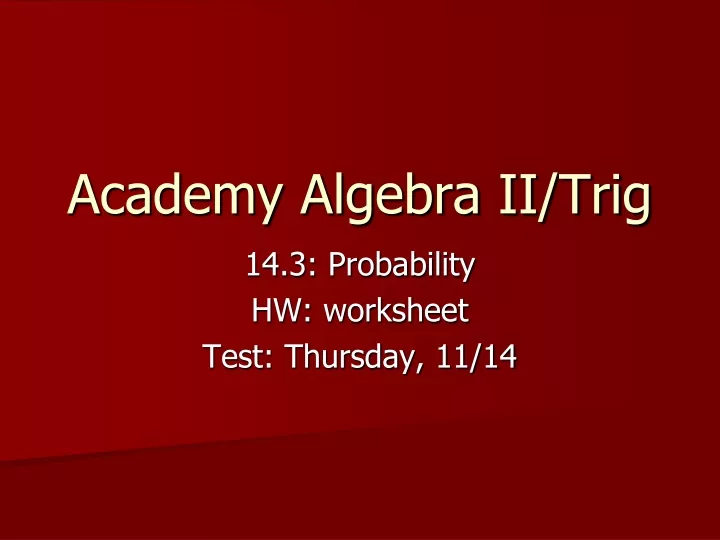 academy algebra ii trig