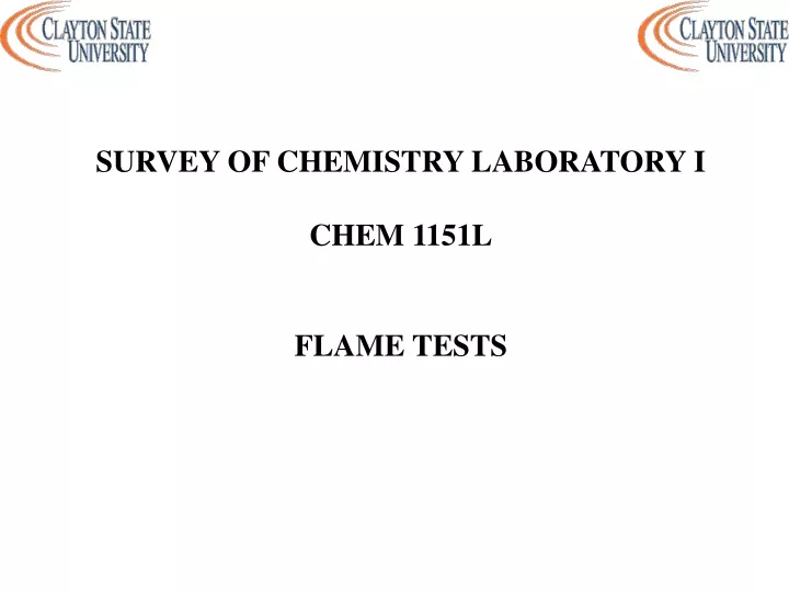 survey of chemistry laboratory i chem 1151l flame