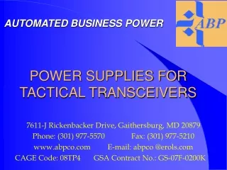 POWER SUPPLIES FOR TACTICAL TRANSCEIVERS
