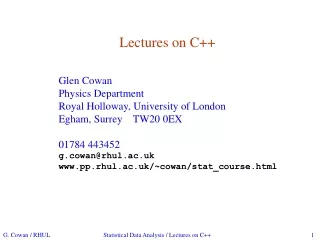 Lectures on C++