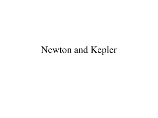 Newton and Kepler