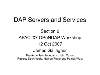 DAP Servers and Services