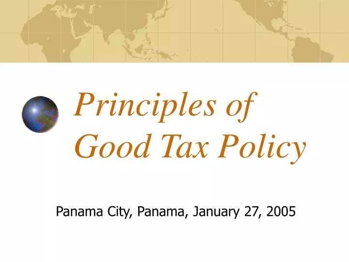 principles of good tax policy