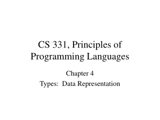 CS 331, Principles of Programming Languages