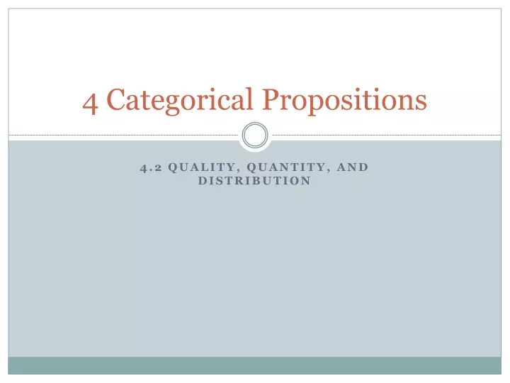 4 categorical propositions