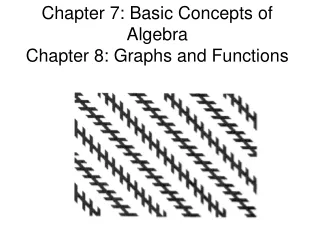 Chapter 7: Basic Concepts of Algebra Chapter 8: Graphs and Functions