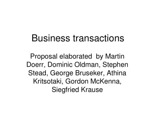 Business transactions