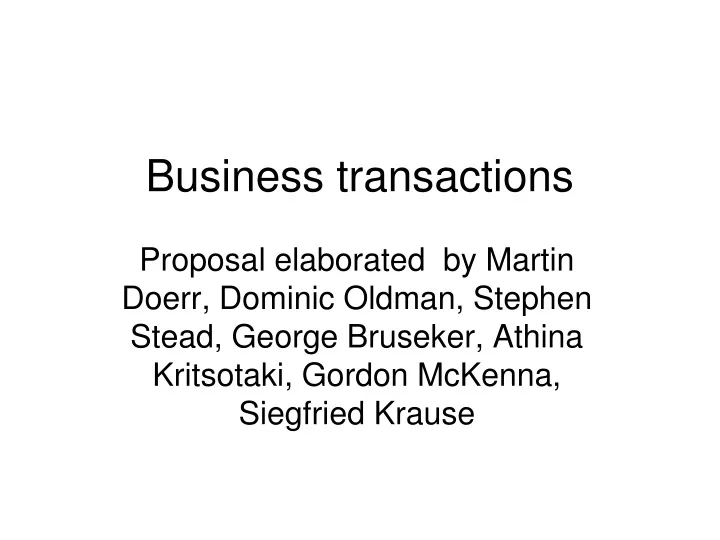 business transactions