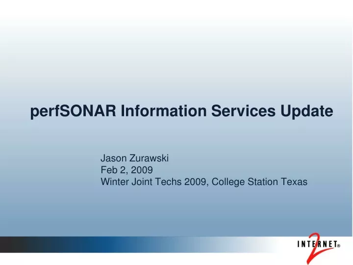 perfsonar information services update