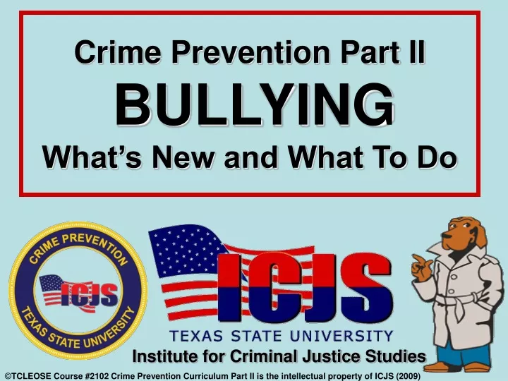 crime prevention part ii bullying what