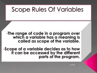 Scope Rules Of Variables