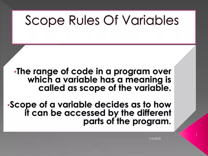 scope rules of variables