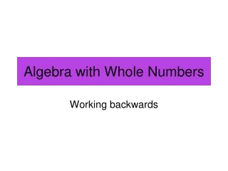 Algebra with Whole Numbers