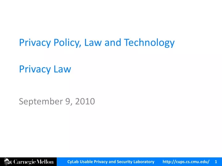 privacy policy law and technology privacy law