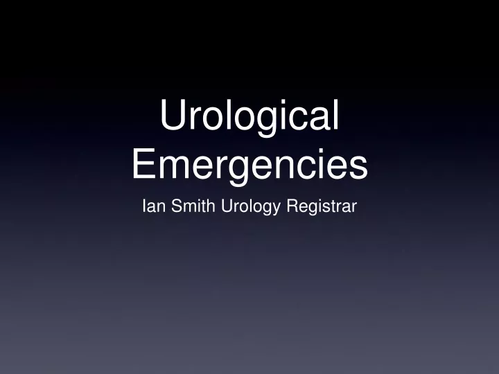 urological emergencies