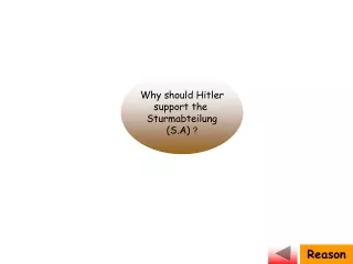 Why should Hitler support the  Sturmabteilung (S.A)  ?