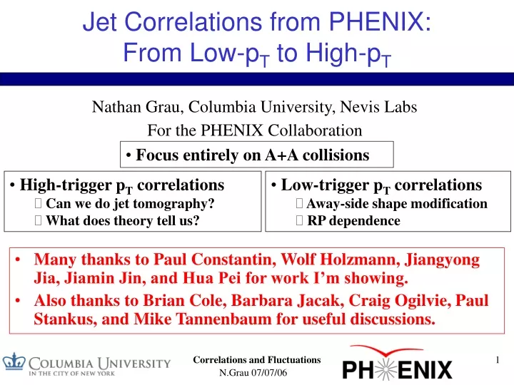 jet correlations from phenix from low p t to high p t