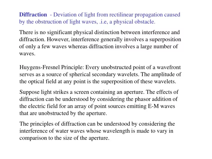 diffraction deviation of light from rectilinear