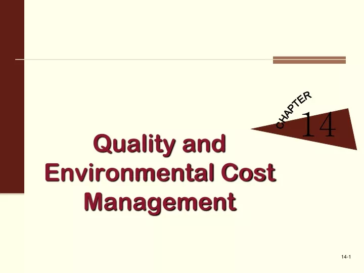 quality and environmental cost management