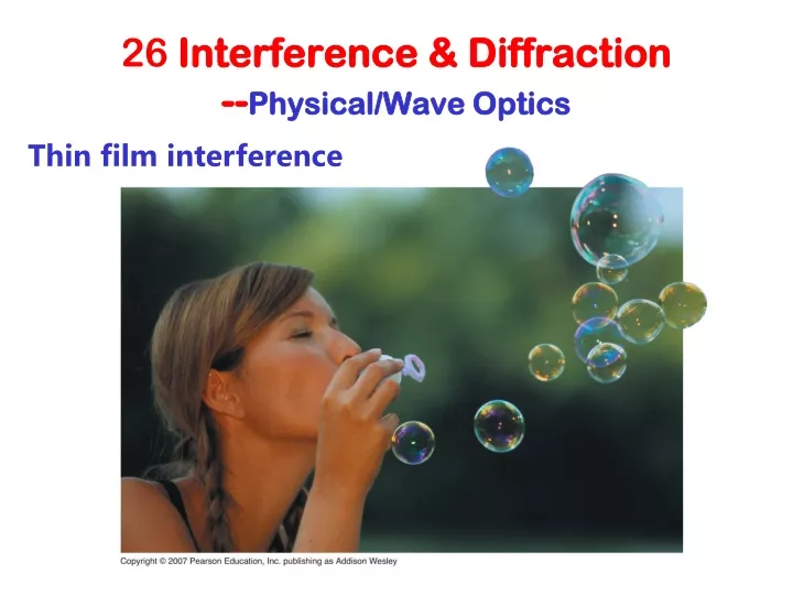 26 interference diffraction physical wave optics