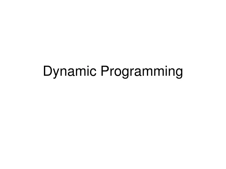 dynamic programming