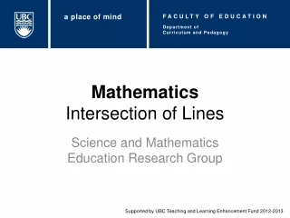 Mathematics Intersection of Lines