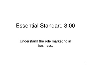 Essential Standard 3.00