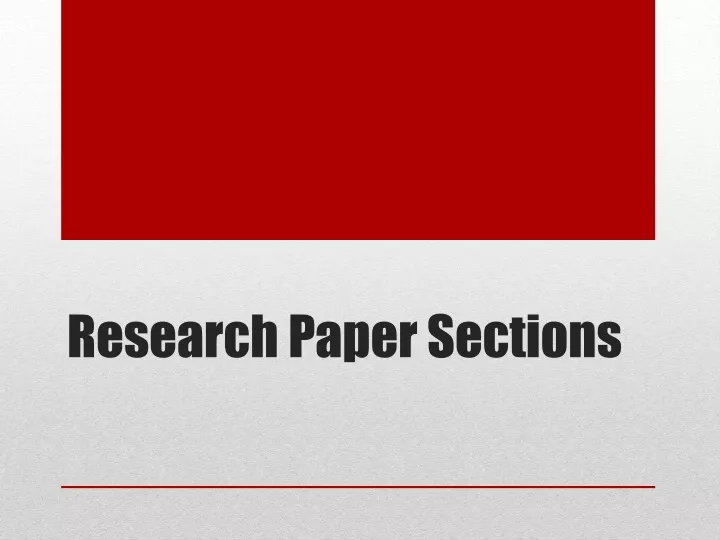 research paper sections